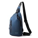 Pangogogo Wasserfest Crossbody Bag Herren|Leichte Kratzfeste Umhängetasche Herren Klein|Multi-Compartment Männerhandtasche für Radfahren, Wandern und Kurztrips (Blau)