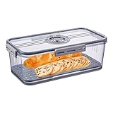 Luftdichter Brotkasten für die Küche, Aufbewahrung, Organisation, 32,5 x 17,5 x 11 cm, Zeiterfassungsbox mit Deckel, ABS, transparenter Aufbewahrungsbehälter für Reis, hausgemachtes Toast, Bagel