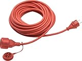 Meister Gummi-Verlängerungskabel 10 m – für außen (IP44) – Schuko-Kupplung – rot