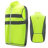 ROCKBROS Reflektierende Fahrradweste Damen Herren Radweste Laufweste für Joggen, Radfahren, Winddicht, Atmungsaktiv 2XL