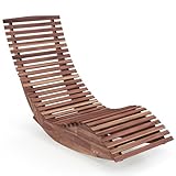 COSTWAY Sonnenliege Akazienholz, ergonomische Holzliege, Gartenliege, Terrassenliege bis 160 kg belastbar, Saunaliege, Liegestuhl für Garten, Terrasse, Hinterhof