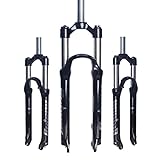 ZECHAO 26/27,5/29in Fahrrad Federung Vorne Gabel,1-1/8' 100mm Reise Manuelle Sperrung 9mm Achse Scheibenbremse Mechanische Gabel Fahrrad Federgabel (Color : Black, Size : 26inch)