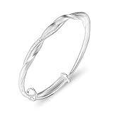 ASTER Armreif Damen Silber 925, Charm Bracelet Armband für Mädchen Modisch Armreif Kette Armreif Einstellbare Offene Twist Maschette Jahrestag Geschenk für Ihn Geburtstag Modeschmuck