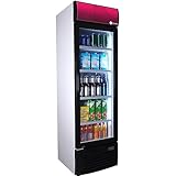 ZORRO - Getränkekühlschrank ZK 280 mit Werbetafel - weiß/schwarz - Flaschenkühlschrank - Kühlschrank mit Glastüre - Gastro Getränkekühler