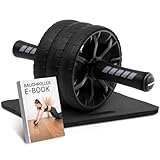 NEOLYMP Bauchtrainer für Zuhause mit Knieauflagen Matte und Bauchroller Videoübungen - Bauchmuskeltrainer, Ab Roller, Bauchtrainer Roller, Coremaster Trainingsgerät