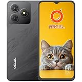 OSCAL Flat 2C Smartphone Ohne Vertrag, 6GB+64GB/2TB TF Smartphones Octa-Core, 6,56” HD+, 5000mAh Akku, 13MP+8MP Kamera Handy Android 14, 4G Dual SIM/Simlockfrei/Face ID/OTG/GPS/3.5mm/2 Jahre Garantie