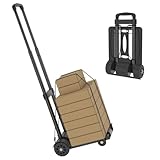 LARS360 Faltbarer Sackkarre,Einkaufstrolley Klappbar,Rollwagen mit 2 Häkchen,Handwagen für Einkaufen,Camping,Transport von Reiseartikeln,Max 50kg Tragraft