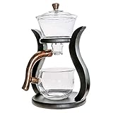 RORA Lazy Kungfu Glas-Teeset, magnetischer Wasserdurchlauf, Teekanne mit drehbarer Abdeckung, halbautomatisch, Glaskanne