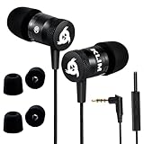 KLIM Fusion Kopfhörer in Ears mit Mikrofon - NEU - Langlebig - 3.5 mm Jack - Innovativ: In-Ear Kopfhörer mit Memory Foam - Sport Gaming In Ear Kopfhörer - Schwarz