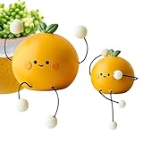 Ylnailky Zierfiguren,Süße Hampelfigur | Kunst Skulptur Niedliches Frucht Deko Für Wohnzimmer Garten Geburtstagstisch Schreibtisch Küche Schlafzimmer Badezimmer