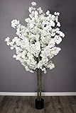 Arnusa Kunstpflanze Kirschblütenbaum Kirschbaum künstlich Pflanze Kunstbaum Kirschblüte Zimmerpflanze (Weiß 160 cm)