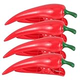 INOOMP 4 Stück Kreative Handtuchclips in Pfefferform Stabile Strandtuchhalter für Stühle Multifunktionale Klammern für Pool Strand Boote Camping Geeignet für Kleidung und Handtücher