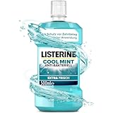 LISTERINE Cool Mint 500 ml, antibakterielle Mundspülung mit ätherischen Ölen und Minzgeschmack, Mundwasser bekämpft wirksam Bakterien im Mundraum, optimale Ergänzung zur täglichen Zahnpflege