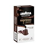Lavazza, Espresso Gourmet Chocolate, 10 Aluminiumkapseln kompatibel mit Nespresso* Originalmaschinen, mit natürlichem Schokoladenaroma, Arabica und Robusta, Intensität 10/13, mittlere Röstung