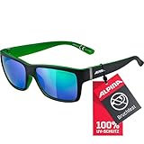 ALPINA KACEY - Verspiegelte und Bruchsichere Sonnenbrille Mit 100% UV-Schutz Für Erwachsene, black matt-green, One Size