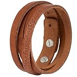 Simaru Hochwertiges Lederarmband aus Premium Leder Made in Germany mit Gravur, personalisiertes Geschenk für Männer und Frauen (Braun)