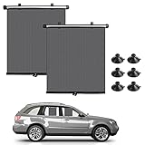 DOUSELLA 2 Stück Autofenster Sonnenschutz Hinten Autofenster Vorhang PU-Netzgaze Auto Sonnenschutzrollo Universal Auto Sonnenblende mit Saugnapf Auto Sonnenschutztuch für Schützt Baby Kinder, 40x45cm