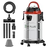 HSHa Nass- und Trockensauger, 1200W, 20 l Nass- und Trockensauger, 3-in-1-Gebläsefunktion, 19Kpa Saugleistung, Industriestaubsauger mit Edelstahltank für die Reinigung im Innen- und Außenbereich