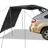 Auto Markise, Wasserdicht Sonnensegel 440x200cm, Camping Dachzelt, Vorzelt Heckklappe, Sonnendach Wohnmobil, Tarp Sonnensegel mit Stangen für Auto SUV Wohnwagen Outdoor