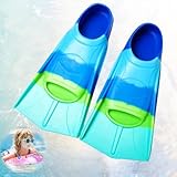 YANGUN Taucherflossen Kinder, Silikon Schnorchelflossen Kurz, Kinder schwimmflossen, Kurze Trainingsflossen für Schwimmen, Silikon Schwimmflossen, für Training und Lap Schwimmen (Gr.27-29)