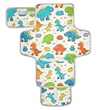 Wiederverwendbare Wickelunterlage mit Dinosaurier-Motiv, mit Taschentuchtasche, für Mütter, Väter, Cambiadores de pa?ales para Bebes, Beige