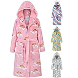 DiaryLook Bademantel Kinder für Mädchen, Flauschiger Fleece Morgenmantel Kuscheliger Kinderbademantel, Bathrobe, Robe, Geschenk 7-8 Jahre