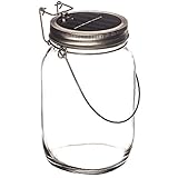 Trendario - LED Solarlampe im Einmachglas, Solarlaterne als perfekte Gartenleuchte - Solar Sun Jar, Sonnen Hängeleuchte aus Glas - Solarglas mit extra langer Leuchtdauer