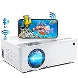 Beamer WiFi 5G Bluetooth 5.1, GOMAOGO Mini Beamer 9500 Lumen, 1080P 220' Display Mirroring Film Tragbarer Full HD Projektor für TV, PC, HDMI, USB, VGA, iOS/Android Handy