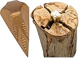 Spaltgranate ca.1,6kg + 1x BILDMAGNET! Hochwertiger Spaltkeil Keil-Kreuzform Spezialstahl für Holz, Holzspaltung, Spaltaxt Spalthammer Holzspalter, Spaltwerkzeug, Drehspaltkeil Drehkeil Fällkeil, Gold