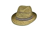 Black Jungle VENADO Strohhut Natur Sommerhut Strohhüte Havanna Hut Unisex Bogart Fedorahut (DE/NL/SE/PL, Alphanumerisch, S, M, Natur)