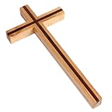 VOSAREA Kruzifix Wandkreuz Holz: Kreuz groß Wand Holzkreuz Modern 25 cm Lang - Wandkreuz katholisch Großes Kreuz für die Wand Wohnzimmer Kirche