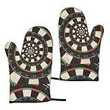 Spiral Dart Board Droste,Küchen-Ofenhandschuhe, rutschfeste Kochhandschuhe, hitzebeständige Backhandschuhe (Paar)