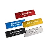 Profil-Metall-Namensschild mit Magnet Magnetbefestigung incl. Gravur Aluminium NEU (silber)