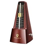 TERENCE Mechanisches Metronom für Gitarre Bass Klavier Violine Bass Metronom mit präziser Bewegung mit hoher Präzision Traditionelle Pyramide für Anfänger Erwachsene und Kinder Walnussfarbe