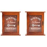 Youbones 2X Vintage EuropäIschen Stil Holzschlüssel Storage Cabinet Key Holder Box mit Hängenden Haken