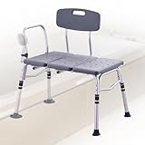 VEVOR Badewannen-Transferbank für Badewanne, verstellbare Duschsitze für Erwachsene, leichte Duschbank für Senioren und Behinderte, rutschfeste Badesitze mit Armlehne und umkehrbarer Rückenlehne