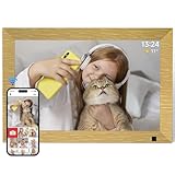 AHOWAI Digitaler Bilderrahmen WiFi 32 GB, 10,1 Zoll 1280x800 IPS LCD Touchscreen Digitaler Bilderrahmen, automatische Drehung elektronischer Bilderrahmen, teilen Sie Fotos oder Videos über Rahmen,