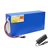 HJGHY Xt90,36V 35Ah, 36 V 35 Ah Lithium-Ionen-E-Bike-Akku mit Ladegerät, 36-Volt-Elektrofahrradakku für 0–1000 W Motor mit XT90/60, TPlug, Anderson