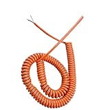 Elektrisches Kabel, spiralförmiges Stromkabel 2-adriges 20AWG 0,5 mm² Spiralkabel, orange, Schrumpfschlauch, Teleskopkabel, dehnbar von 1-10 Metern, Spiralverlängerung(Stretch 20 Meters)