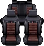 FRVRET Auto Leder Sitzbezüge Sets für Audi A4 B7 Avant/A4 B8/A4 B8 S/A4 B8 Sport/A4 B8 Tuning, Autositzbezüge Sets rutschfest Wasserdicht Atmungsaktiv Bequem Seat Schonbezüge Innenraum Zubehör