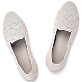 Puxowe Damen Ballerina Flache Schuhe Runde Zehe Strick Kleid Schuhe Niedriger Keil Slip On Ballerina Walking Flats Schuhe für Frauen Bequem Weich 36 EU Camel