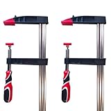 2x Schraubzwinge 120x300mm mit Gummigriff | Spannzwinge, Leimzwinge, Zwinge aus hochwertigem Material | 2 Stück