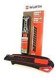 Würth Cuttermesser Teppichmesser inkl. 3 Abbrechklingen und 10 zusätzlichen Abbrechklingen, B00BQWBDHU