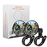 Fahrradspiegel, 2 Stück Rückspiegel Fahrrad, 360° Drehbar Fahrradspiegel Klappbar Universal für Lenker 15-35mm, E-Bike links, Spiegel für Fahrrad Rennrad Roller Mountainbike