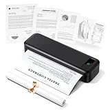TATTMUSE Thermodrucker A4, 300DPI Bluetooth Mobiler Drucker, Rechnungen, Belegdrucker, Lernen, Tragbarer Drucker Kompatibel mit Phone, Laptop, Monochromer Reisedrucker Nur Thermopapie, Schwarz