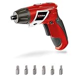Einhell Akkuschrauber TC-SD 3,6 Li (3,6V, 1300 mAh, 3 Nm Drehmoment, Drehgelenk im Handgriff, LED-Licht, Softgriff, Ladekontrollleuchte, inkl. 6 Bits)