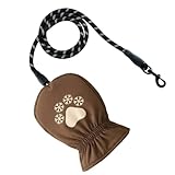 Hundeleine mit Handschuh, wasserdichter Handwärmer mit Riemen, Stoff und wasserdichtem Material, Hundeleine für den Wintereinsatz im Freien, perfekt für Welpenspaziergänge bei kaltem Wetter, Haustierb