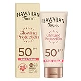 Hawaiian Tropic | Glowing Protection Gesichts-Sonnenlotion, wasserfeste Sonnencreme mit LSF 50 UVA- + UVB-Schutz, tropischer Duft, mit Sheabutter, 50ml