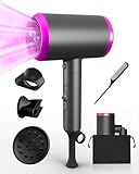 Faltbarer Reisehaartrockner mit EU-Stecker, kompakt und leicht, 1200-1800 W, inklusive Kamm und Beutel, schnell trocknend und praktisch für Zuhause und unterwegs