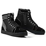IRON JIA'S Motorradschuhe Herren Motorradstiefel Herren Motorrad, rutschfeste, atmungsaktive Street-Casual-Biker-Boots mit seitlichen Reißverschlüssen, Knöchelstütze und Schaltkissen -42